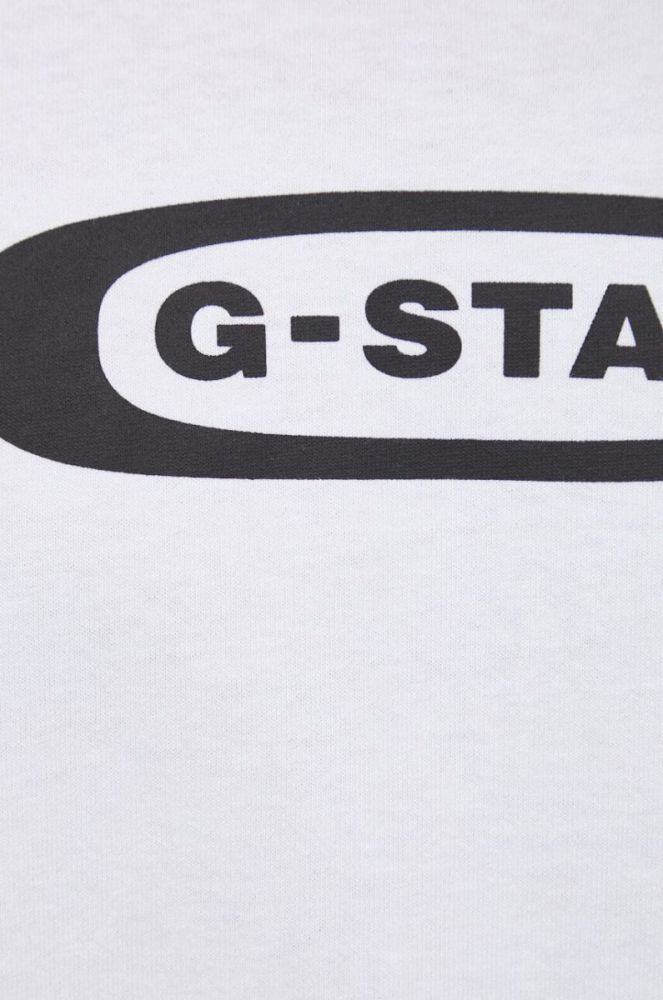 Бавовняна футболка G-Star Raw чоловічий колір білий з принтом фото 4