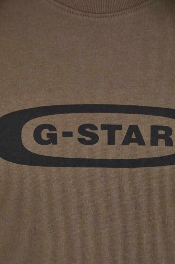 Бавовняна футболка G-Star Raw чоловічий колір зелений з принтом фото 5