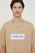 Бавовняна футболка Michael Kors чоловічий колір бежевий з аплікацією (3655847)