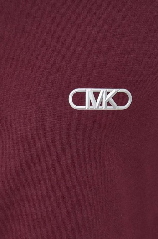 Бавовняна футболка Michael Kors чоловічий колір бордовий з аплікацією фото 4