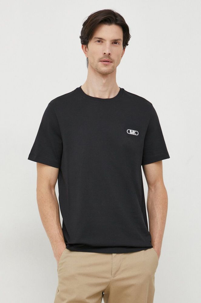 Бавовняна футболка Michael Kors чоловічий колір чорний з аплікацією (3651883)