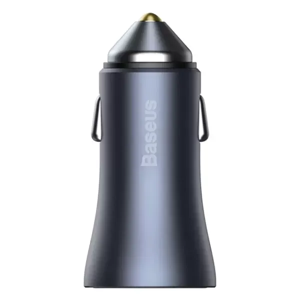 Автомобільний зарядний пристрій з кабелем Baseus Golden Contactor Pro Dual Car Charger U+C 40W (With Cable Type-C/ iP 1m) Dark Grey (TZCCJD-B0G) фото 3