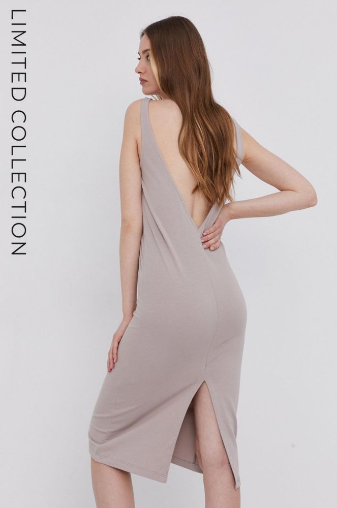 Сукня Answear Lab ECO колір бежевий midi пряма (1498438)