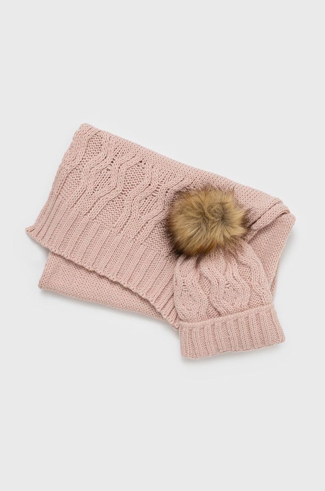 Шапка і шарф Answear Lab колір рожевий (2652711)