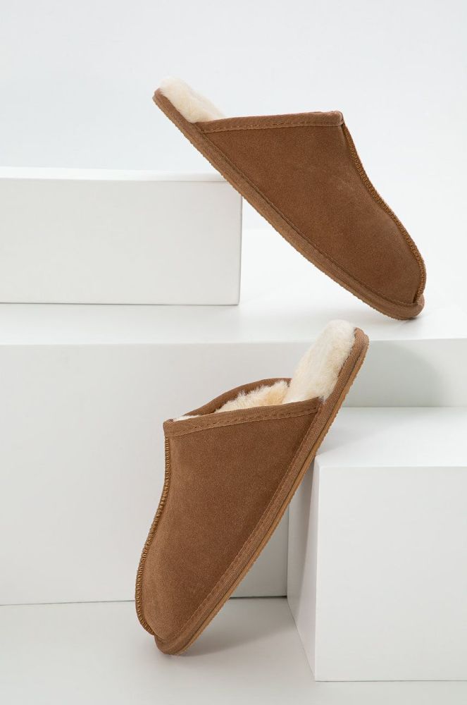 Замшеві тапочки Answear Lab колір коричневий (2610332)