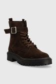 Замшеві черевики Answear Lab жіночі колір коричневий на платформі Замшеві черевики Answear Lab жіночі колір коричневий на платформі