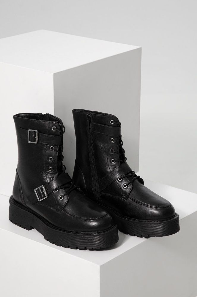 Шкіряні черевики Answear Lab жіночі колір чорний на платформі (2628323)