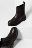 Шкіряні черевики Answear Lab жіночі колір коричневий на плоскому ходу