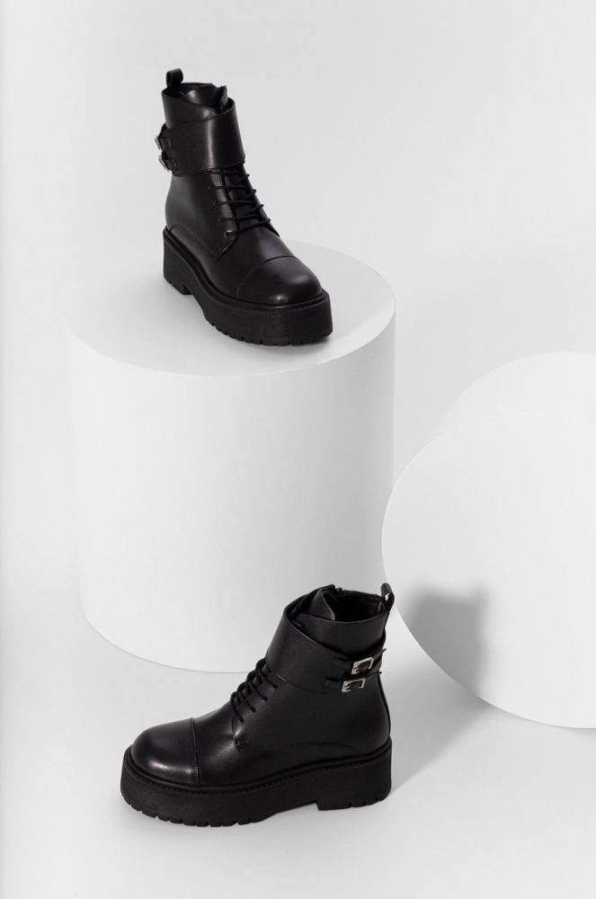 Шкіряні черевики Answear Lab жіночі колір чорний на платформі (2605301)