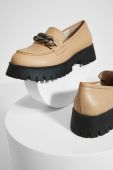 Шкіряні мокасини Answear Lab жіночі колір бежевий на платформі (2548584)