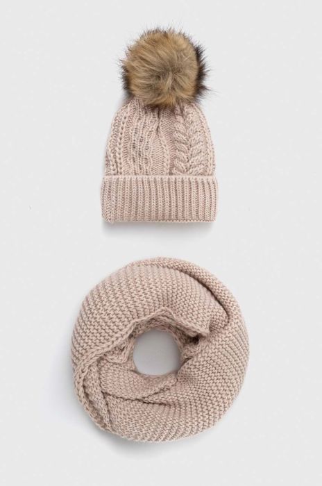 Шапка і снуд Answear Lab колір бежевий (3619538)