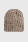 Шапка з вовною Answear Lab колір бежевий Шапка з вовною Answear Lab колір бежевий