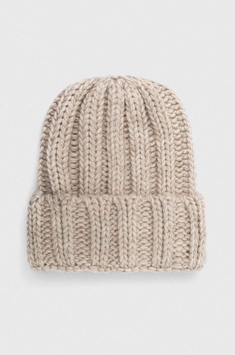 Шапка з вовною Answear Lab колір бежевий з товстого трикотажу (3619554)