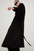 Вовняне пальто Answear Lab колір чорний перехідний oversize (3501896)