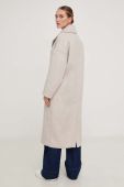 Вовняне пальто Answear Lab колір бежевий перехідний oversize (3516500)