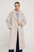 Вовняне пальто Answear Lab колір бежевий перехідний oversize (3516500)