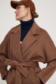 Вовняне пальто Answear Lab колір коричневий перехідний oversize (3501929)