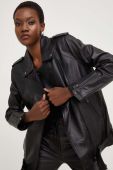 Шкіряна куртка Answear Lab X Лімітована колекція NO SHAME жіноча колір чорний перехідна (3539115)