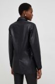 Шкіряний піджак Answear Lab X Лімітована колекція NO SHAME колір чорний однобортний однотонний