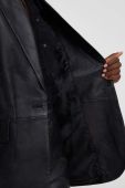 Шкіряний піджак Answear Lab X Лімітована колекція NO SHAME колір чорний однобортний однотонний