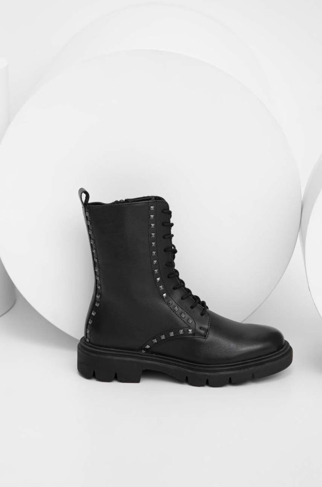 Шкіряні черевики Answear Lab жіночі колір чорний на плоскому ходу (3679784)