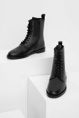 Шкіряні черевики Answear Lab жіночі колір чорний на плоскому ходу (3679809)
