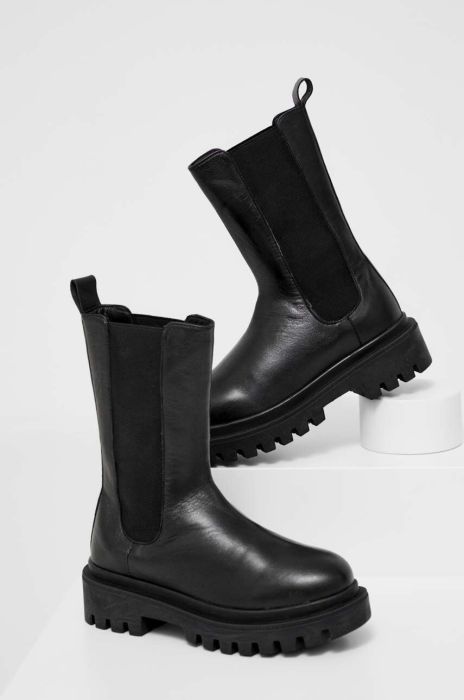 Шкіряні черевики Answear Lab X Лімітована колекція NO SHAME жіночі колір чорний на плоскому ходу (3525066)