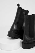 Шкіряні черевики Answear Lab X Лімітована колекція NO SHAME жіночі колір чорний на плоскому ходу (3525066)