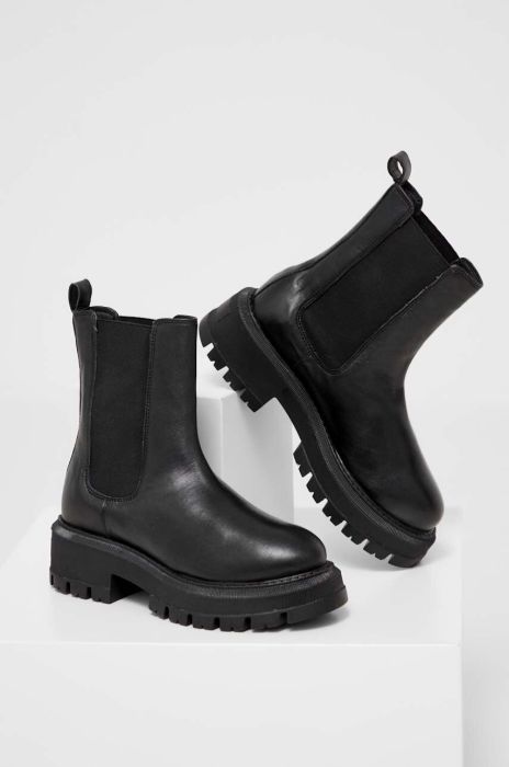 Шкіряні черевики Answear Lab жіночі колір чорний на плоскому ходу (3525072)