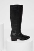 Шкіряні чоботи Answear Lab X Лімітована колекція NO SHAME жіночі колір чорний на плоскому ходу (3525078)