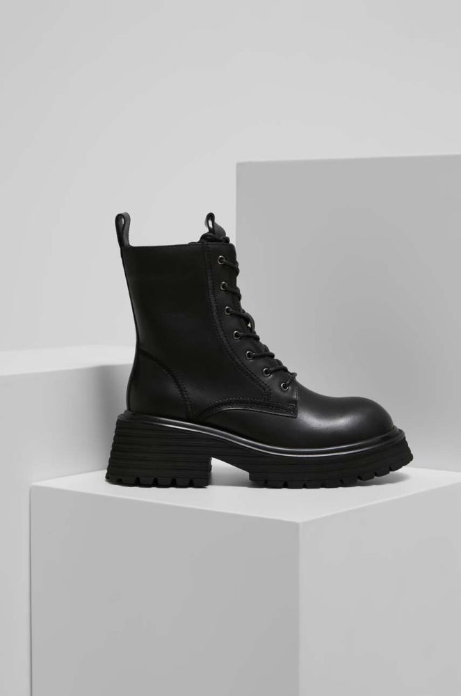 Шкіряні черевики Answear Lab жіночі колір чорний на платформі (3560633)