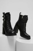 Шкіряні черевики Answear Lab жіночі колір чорний каблук блок (3560639)