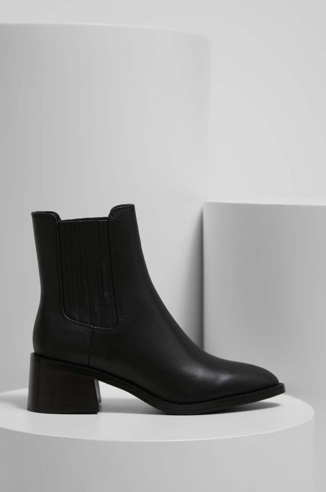 Шкіряні черевики Answear Lab жіночі колір чорний каблук блок (3560658)