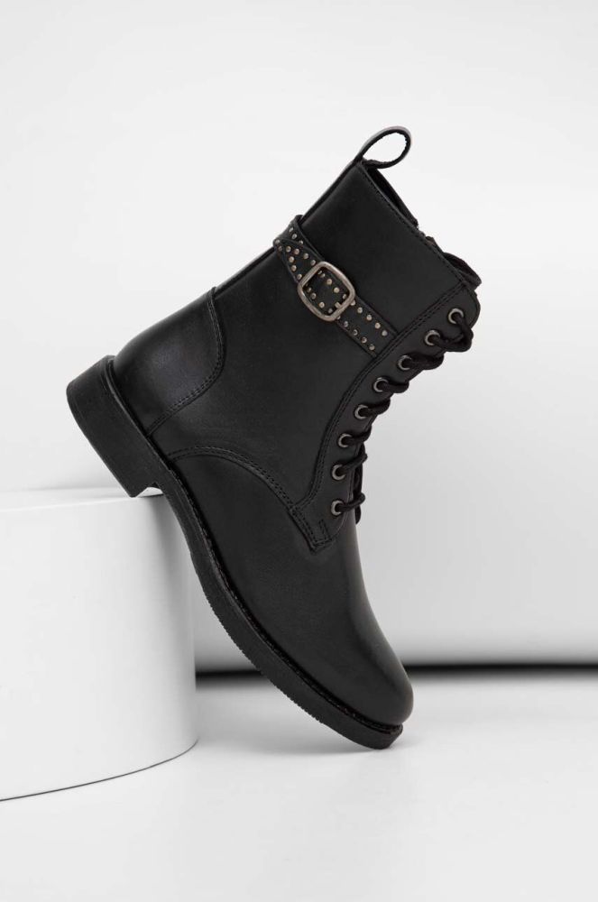 Шкіряні черевики Answear Lab жіночі колір чорний на плоскому ходу (3676985)
