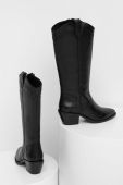 Шкіряні черевики Answear Lab жіночі колір чорний каблук блок (3677048)
