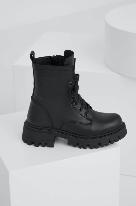 Шкіряні черевики Answear Lab X Лімітована колекція NO SHAME жіночі колір чорний на платформі (3452115)