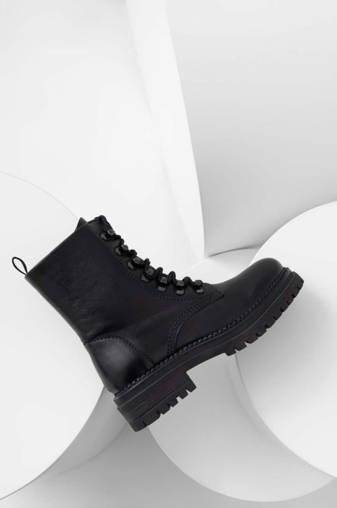 Шкіряні черевики Answear Lab жіночі колір чорний на плоскому ходу (3505171)