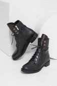 Шкіряні черевики Answear Lab жіночі колір чорний на плоскому ходу злегка утеплена (3603639)