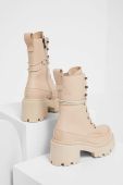 Шкіряні черевики Answear Lab жіночі колір бежевий каблук блок