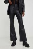 Штани шкіряні Answear Lab flare Х з лімітованої колекції NO SHAME жіночі колір чорний кльош висока посадка