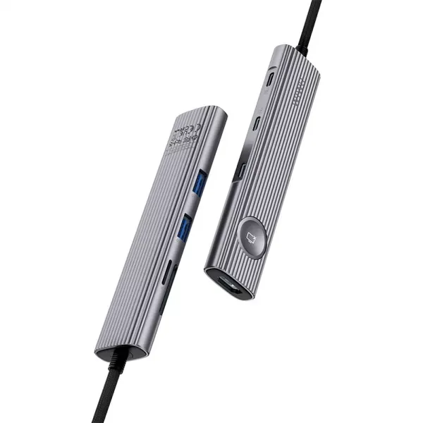 Адаптер WIWU Wi-HB001 Docking Station 8 в 1 USB-C Grey фото 3