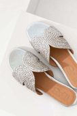 Шкіряні шльопанці Answear Lab жіночі колір срібний (3054454)