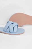 Шкіряні шльопанці Answear Lab Жіночі колір блакитний