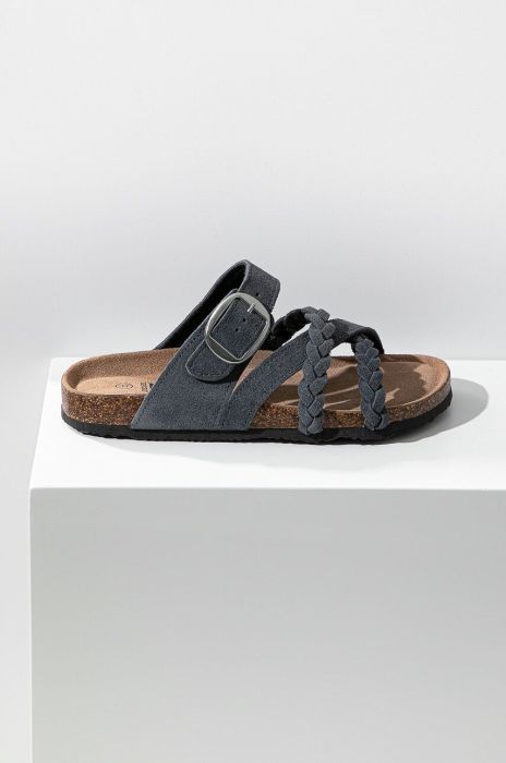 Замшеві шльопанці Answear Lab жіночі колір сірий (3007494)