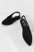 Замшеві балетки Answear Lab колір чорний відкрита п'ята