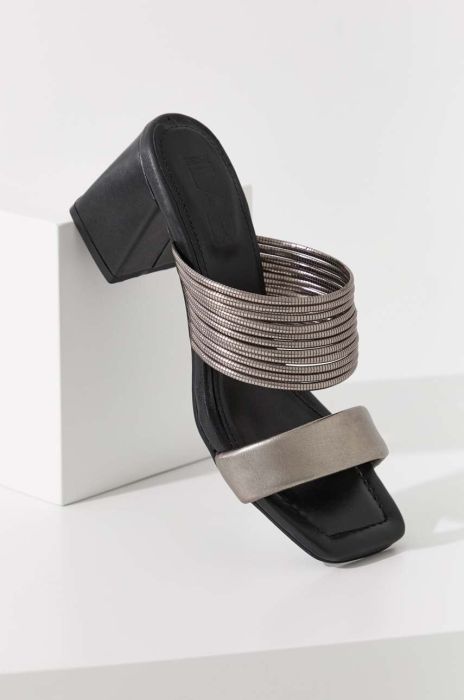 Шкіряні шльопанці Answear Lab колір срібний