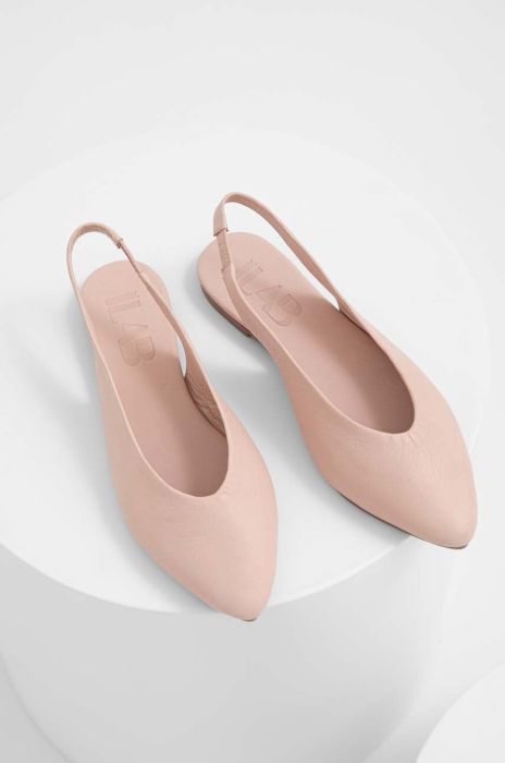 Шкіряні балетки Answear Lab колір бежевий відкрита п'ята