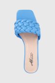 Шльопанці Answear Lab жіночі каблук блок колір блакитний