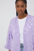 Кімоно Answear Lab колір фіолетовий без застібки однотонна