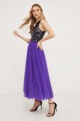 Спідниця Answear Lab колір фіолетовий midi розкльошена
